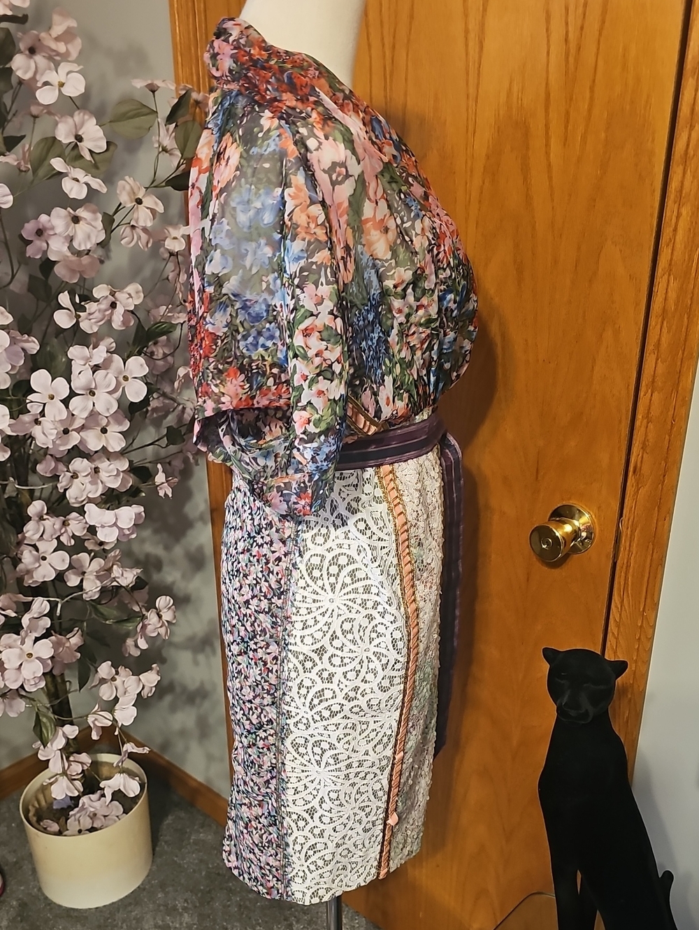 Byron Lars Multi Print Sequin Dress - Picture 6 of 8
